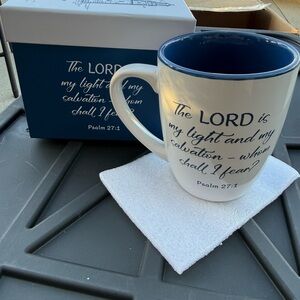 Source Unknown Inspirational Blue and White Mug